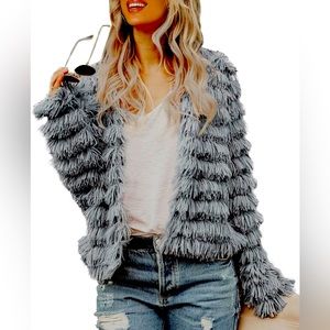 Faux Fur Vintage Shaggy Jacket Coat